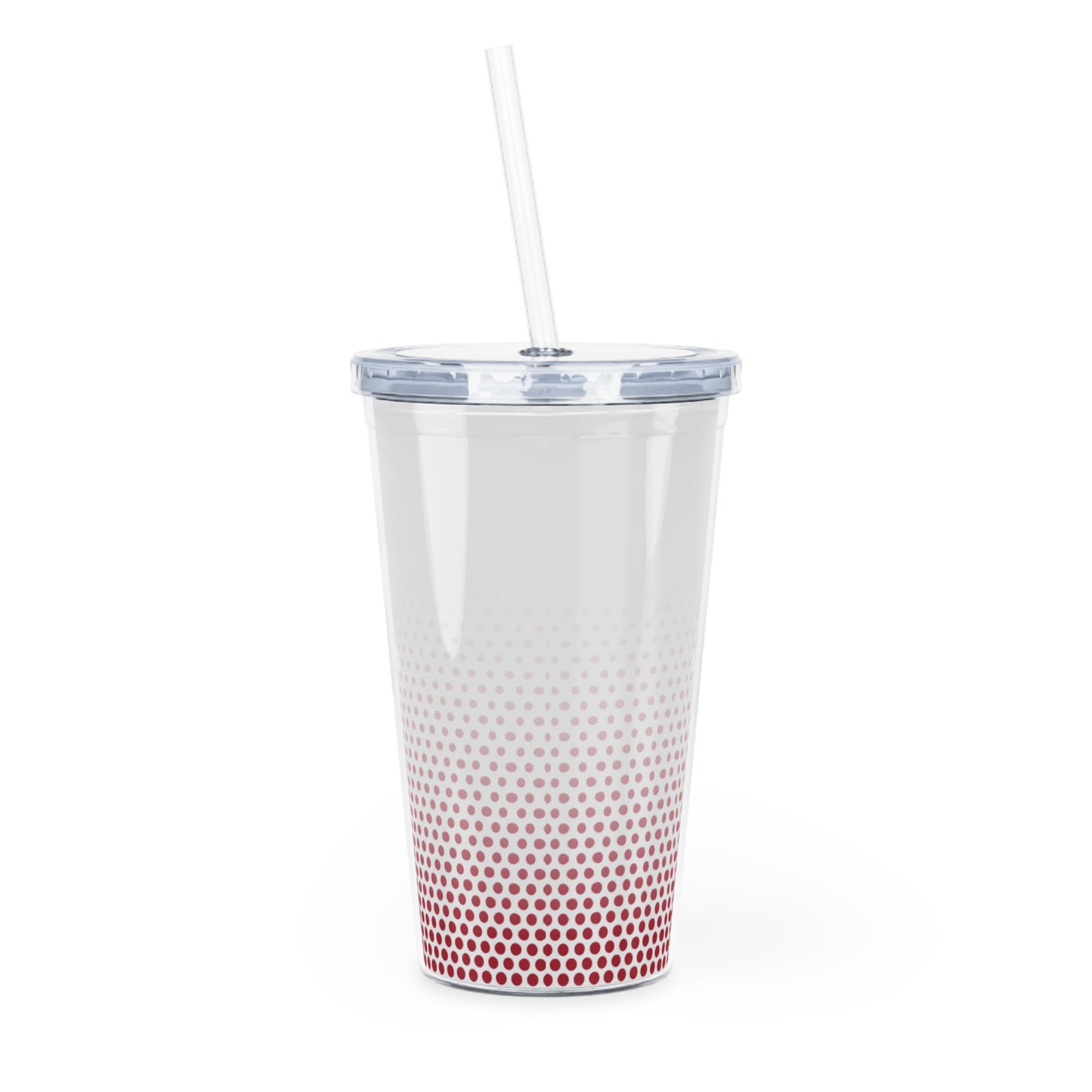 Dotted AOP Plastic 20-oz. Tumbler with Straw