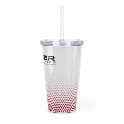 Dotted AOP Plastic 20-oz. Tumbler with Straw