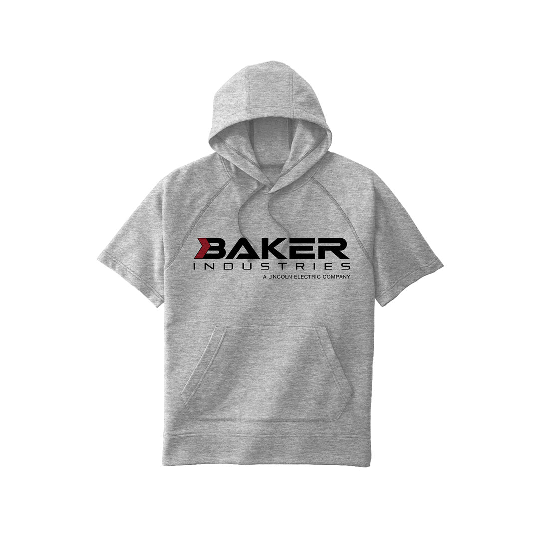 Logo Short-Sleeve Tri-Blend Fleece Hooded Pullover