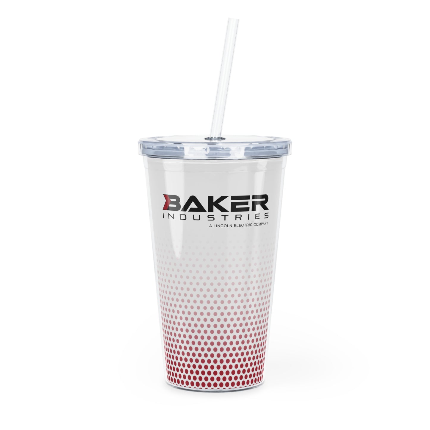 Dotted AOP Plastic 20-oz. Tumbler with Straw