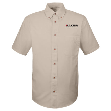 Logo Easy Blend™ Short-Sleeve Twill Shirt with Stain-Release