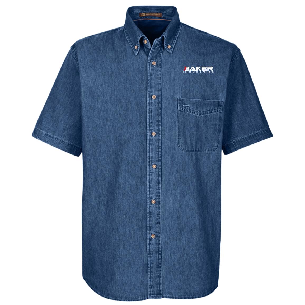 Logo Short-Sleeve Denim Shirt